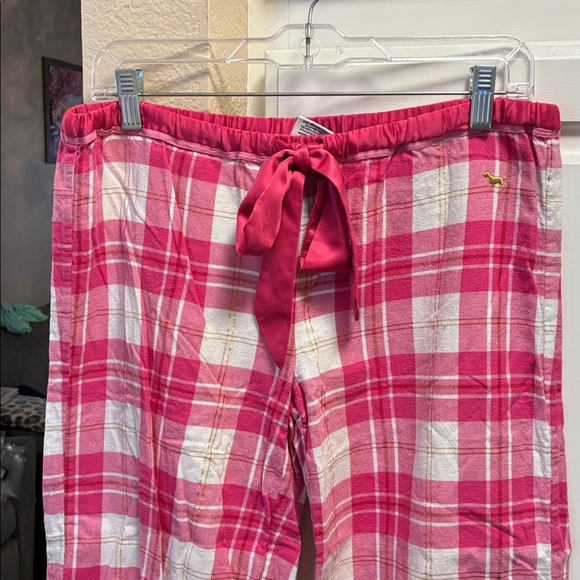 PINK Victoria's Secret Pink, white, and gold Plaid pajama Pants - Picture 2 of 9